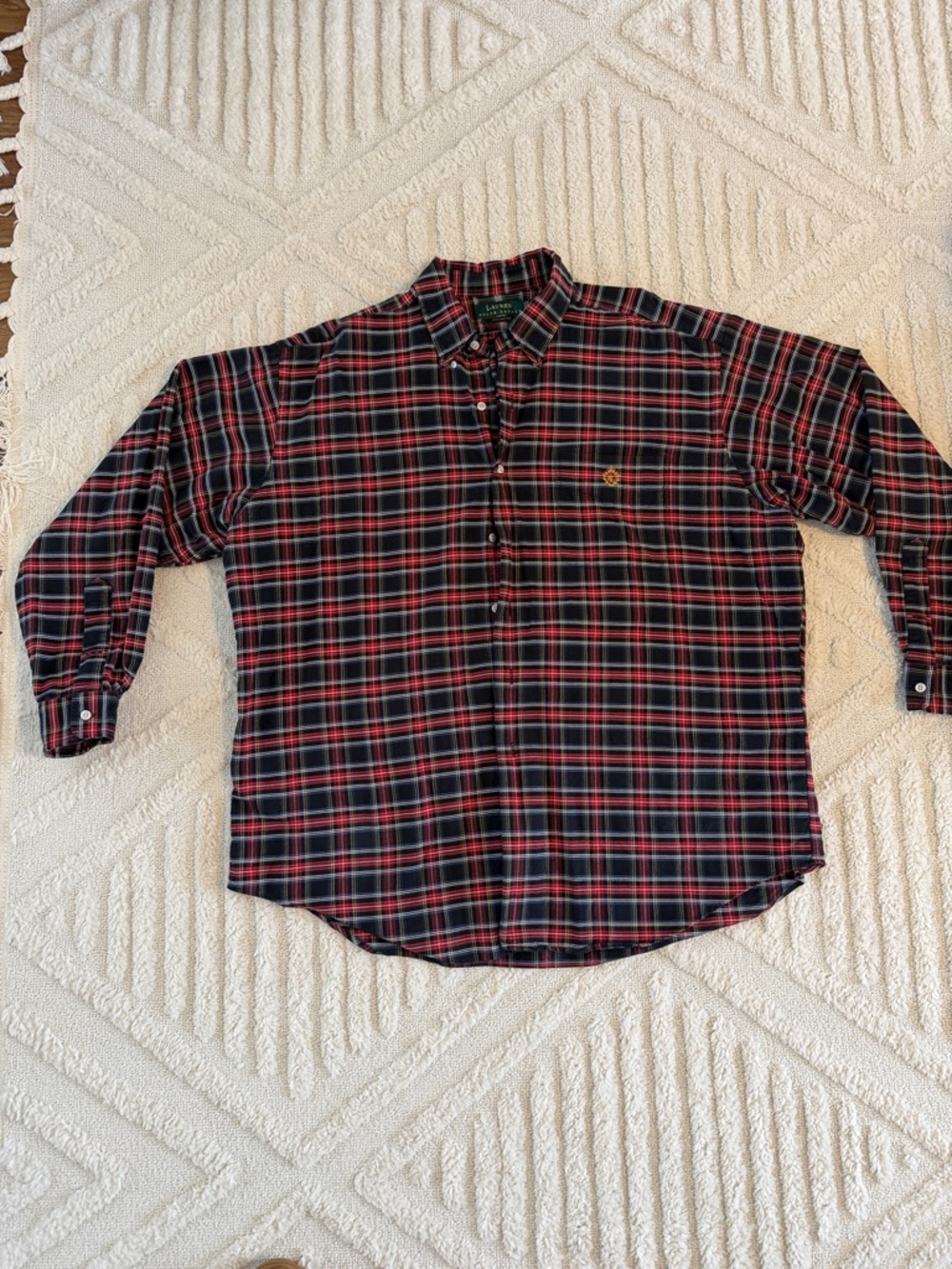 Lauren by Ralph Lauren Men's Plaid Button-Down Shirt